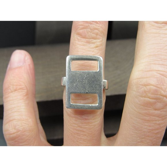 Jewelry - Size 6 Sterling Silver Odd Shape Heavy Israel Made Band Ring